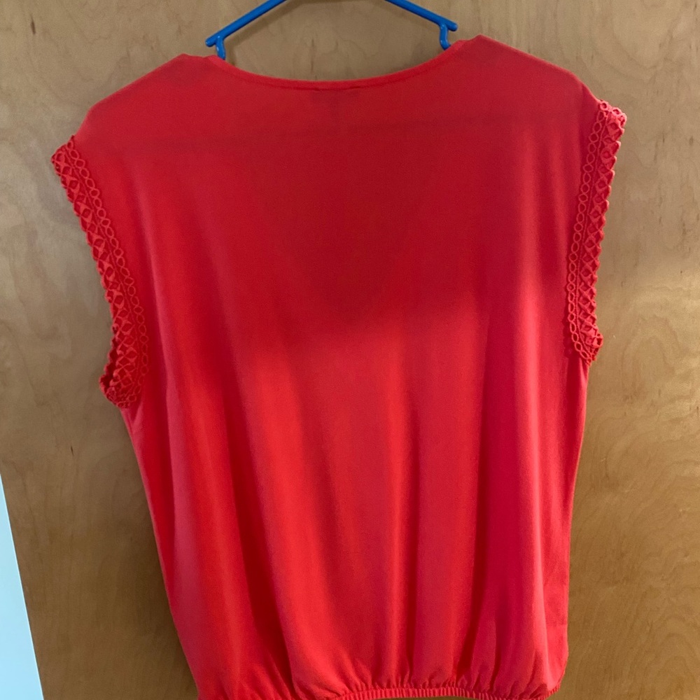 Express Coral V Neck Blouse